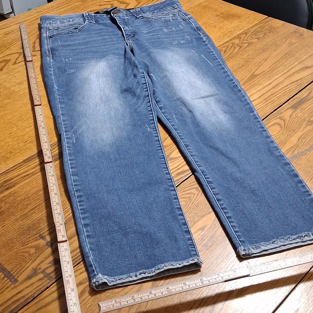 DEMOCRACY Jean Womens 10 BLUE AB TECHNOLOGY Preowned Denim Distressed Pants Used